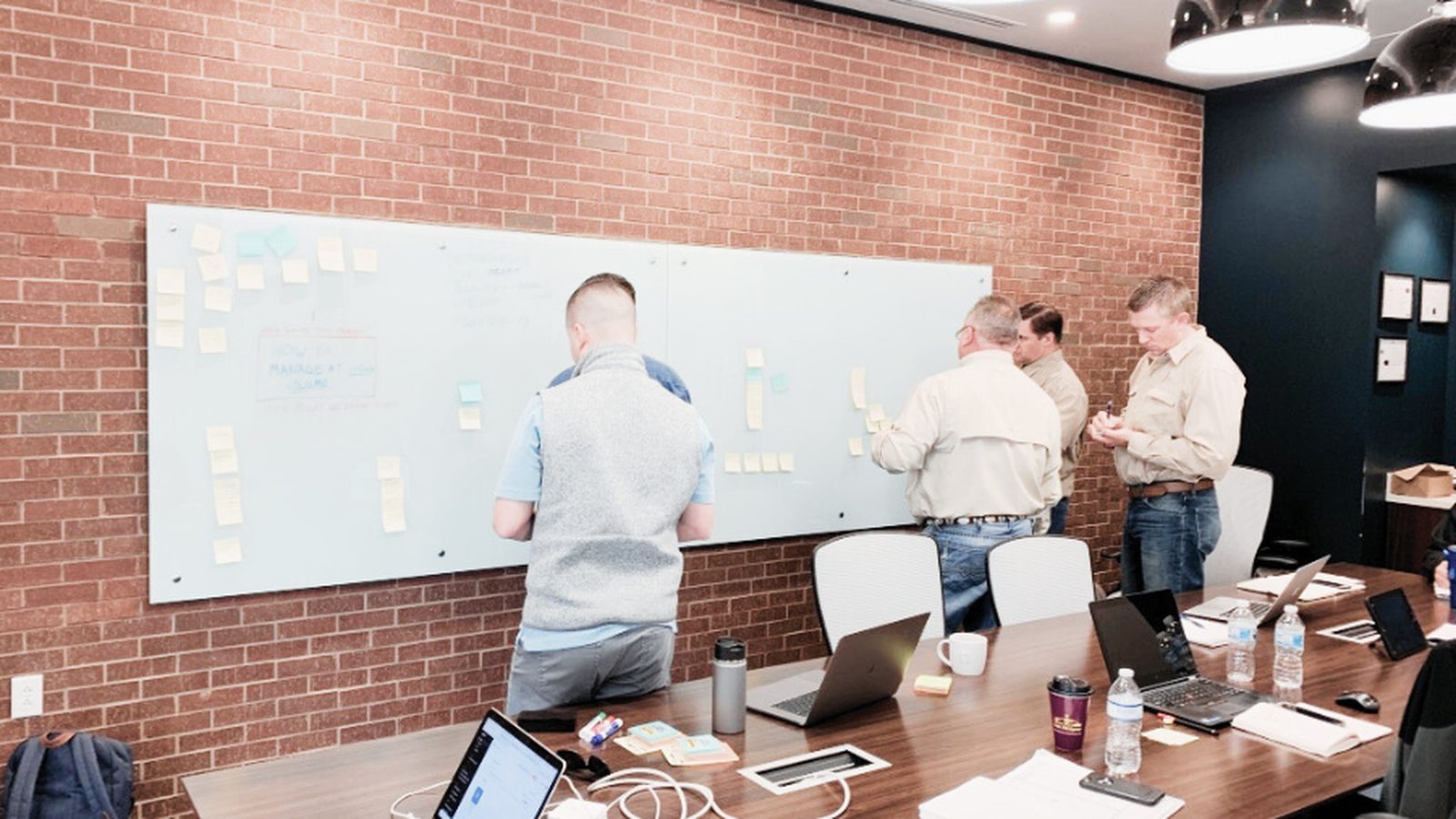 Cross-functional leaders reviewing the operating changes required for growth.